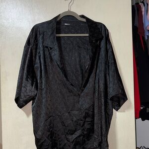 Mens Black silk shirt